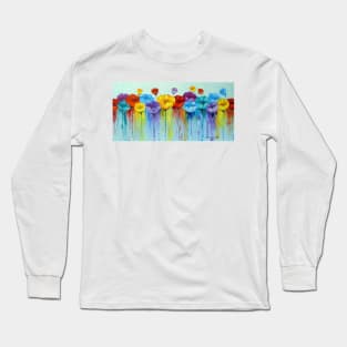 Abstract colorful poppies Long Sleeve T-Shirt